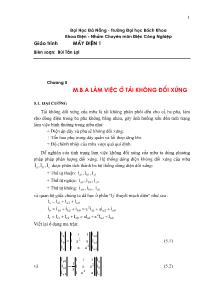 Giáo trình Máy điện 1 - Chương 5: M.B.A làm việc ở tải không đối xứng