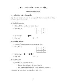 Giáo trình Thực tập Kỹ thuật số - Bài 1: Các cửa logic cơ bản (Basic Logic Gates)
