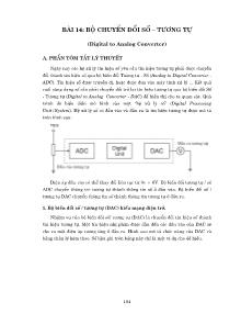 Giáo trình Thực tập Kỹ thuật số - Bài 14: Bộ chuyển đổi số tương tự (Digital to Analog Converter)