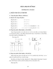 Giáo trình Thực tập Kỹ thuật số - Bài 5: Mạch số học (Arithmetric circuits)