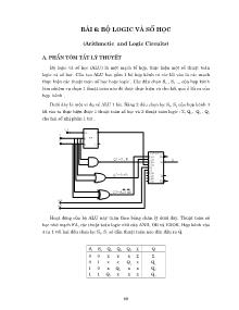Giáo trình Thực tập Kỹ thuật số - Bài 6: Bộ logic và số học (Arithmetic and Logic Circuits)