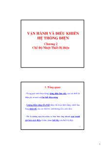 Giáo trình Vận hành và điều khiển hệ thống điện - Chương 2: Chế độ nhiệt thiết bị điện - Võ Ngọc Điều