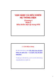 Giáo trình Vận hành và điều khiển hệ thống điện - Chương 4: Phần 2 Điều khiển điện áp trong hệ thống điện - Võ Ngọc Điều