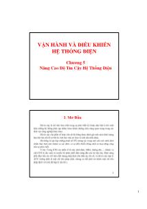 Giáo trình Vận hành và điều khiển hệ thống điện - Chương 5: Nâng cao độ tin cậy hệ thống điện - Võ Ngọc Điều