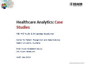 Healthcare Analytics: Case Studies
