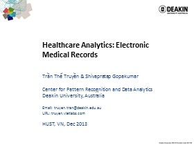 Healthcare Analytics: Electronic Medical Records