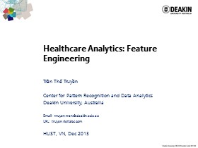 Healthcare Analytics: Feature Engineering