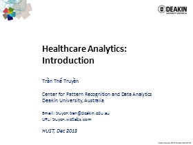 Healthcare Analytics: Introduction