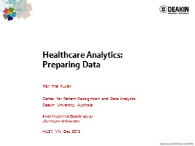 Healthcare Analytics: Preparing Data