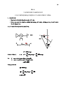 Hướng dẫn Thí nghiệm Hệ thống điện - Bài 6: Vận hành và khảo sát các chế độ hoạt động của máy phát 3 pha