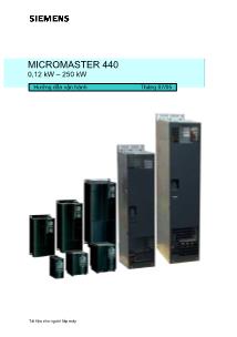 Hướng dẫn vận hành MICROMASTER 440