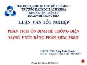 Luận văn Phân tích ổn định hệ thống điện mạng 5 nút bằng phần mềm PSS/E