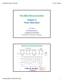 Microprocessing Systems - Chapter 4: Timer Operation - Lê Chí Thông