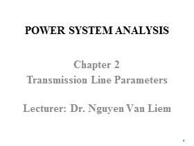 Power System Analysis - Chapter 2: Transmission Line Parameters
