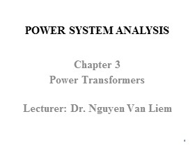 Power System Analysis - Chapter 3: Power Transformers
