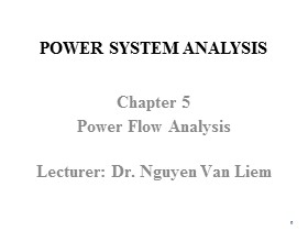 Power System Analysis - Chapter 5: Power Flow Analysis