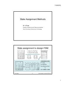 State Assignment Methods - Dr. Le Dung
