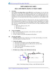 Tài liệu hướng dẫn Thí nghiệm môn Máy điện - Bài 4: Mô phỏng động cơ một chiều