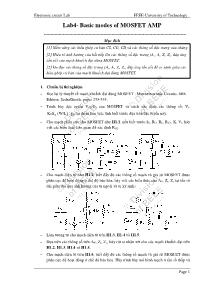 Tài liệu Thí nghiệm Mạch điện tử - Lab4: Basic modes of MOSFET AMP
