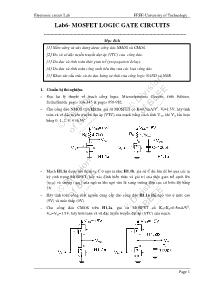 Tài liệu Thí nghiệm Mạch điện tử - Lab6: Mosfet logic gate circuits