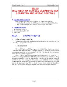 Tài liệu thí nghiệm Vi xử lý - Bài 3: Điều khiển ma trận Led và bàn phím Hex (Led matrix and keypad control)