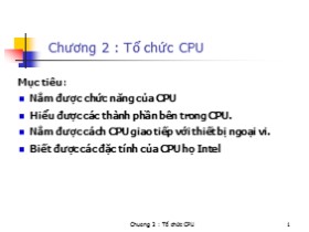 Bài giảng Cấu trúc máy tính - Chương 2: Tổ chức CPU
