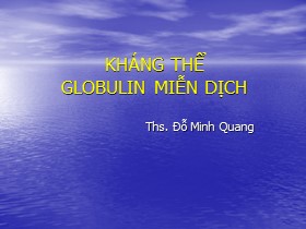 Bài giảng Kháng thể - Globulin miễn dịch - Đỗ Minh Quang