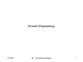 Bài giảng Phân tích thiết kế giải thuật - Chương 1: Dynamic Programming