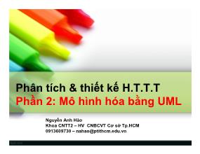 Bài giảng Phân tích và thiết kế hệ thống thông tin - Phần 2: Mô hình hóa bằng UML - Nguyễn Anh Hào