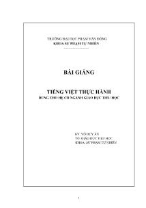 Bài giảng Tiếng Việt thực hành - Võ Duy Ấn