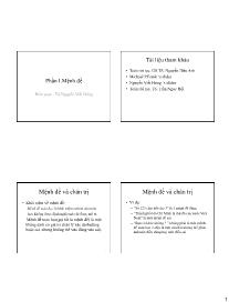 Bài giảng Toán học sơ cấp - Phần I: Mệnh đề - Nguyễn Viết Đông