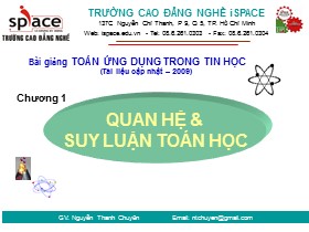 Bài giảng Toán ứng dụng trong tin học - Chương 1: Quan hệ & suy luận toán học - Nguyễn Thanh Chuyên
