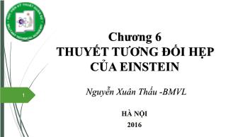 Bài giảng Vật lý đại cương 2 - Chương 6: Thuyết tương đối hẹp của Einstein - Nguyễn Xuân Thấu