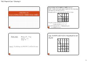 Bài giảng Xác suất thống kê - Chương IV: Đại lượng ngẫu nhiên hai chiều - Phạm Trí Cao