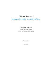 Bài tập môn học EE2000 tín hiệu và hệ thống - Hoàng Minh Sơn