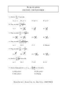 Bài tập trắc nghiệm Chuỗi số - Chuỗi Fourier