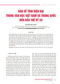 Bàn về tính hiện đại trong văn học Việt Nam và Trung Quốc nửa đầu thế kỷ XX
