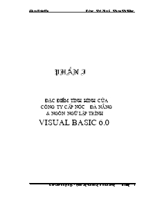 Báo cáo thực tập Quản lý nhân sự và tiền lương - Phần II: Đặc điểm tình hình của Công Ty Cấp nước Đà Nẵng & Ngôn ngữ lập trình Visual Basic 6.0