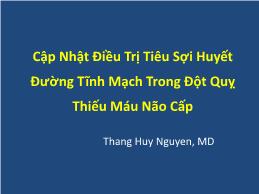 Cập nhật điều trị tiêu sợi huyết đường tĩnh mạch trong đột quỵ thiếu máu não cấp - Nguyễn Huy Thắng