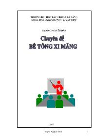Chuyên đề Bê tông xi măng - Nguyễn Dân