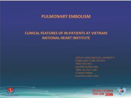 Clinical features of in-patients at Vietnam national heart institute - Phạm Minh Tuấn