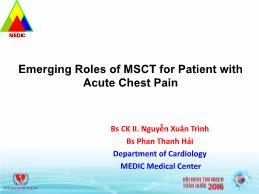 Emerging roles of MSCT for patient with acute chest pain - Nguyễn Xuân Trình
