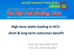 High dose statin loading in ACS – Short & long term outcomes benefit
