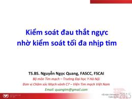 Kiểm soát đau thắt ngực nhờ kiểm soát tối đa nhịp tim - Nguyễn Ngọc Quang