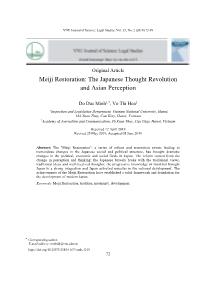 Meiji Restoration: The Japanese Thought Revolution and Asian Perception
