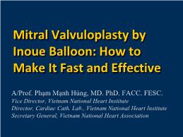 Mitral valvuloplasty by inoue balloon: How to make it fast and effective