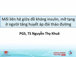 Mối liên hệ giữa đề kháng Insulin, mỡ tạng ở người tăng huyết áp đái tháo đường - Nguyễn Thy Khuê