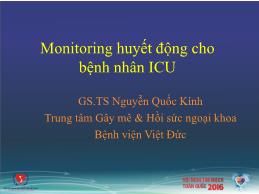Monitoring huyết động cho bệnh nhân ICU - Nguyễn Quốc Kính