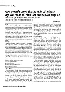 Nâng cao chất lượng đào tạo nhân lực kế toán Việt Nam trong bối cảnh cách mạng công nghiệp 4.0
