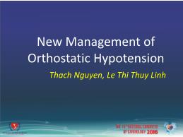 New management of orthostatic hypotension